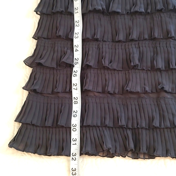 H&M Womens Dark Grey Sleeveless Layered Ruffle Mini Dress/ Size S - Picture 6 of 11